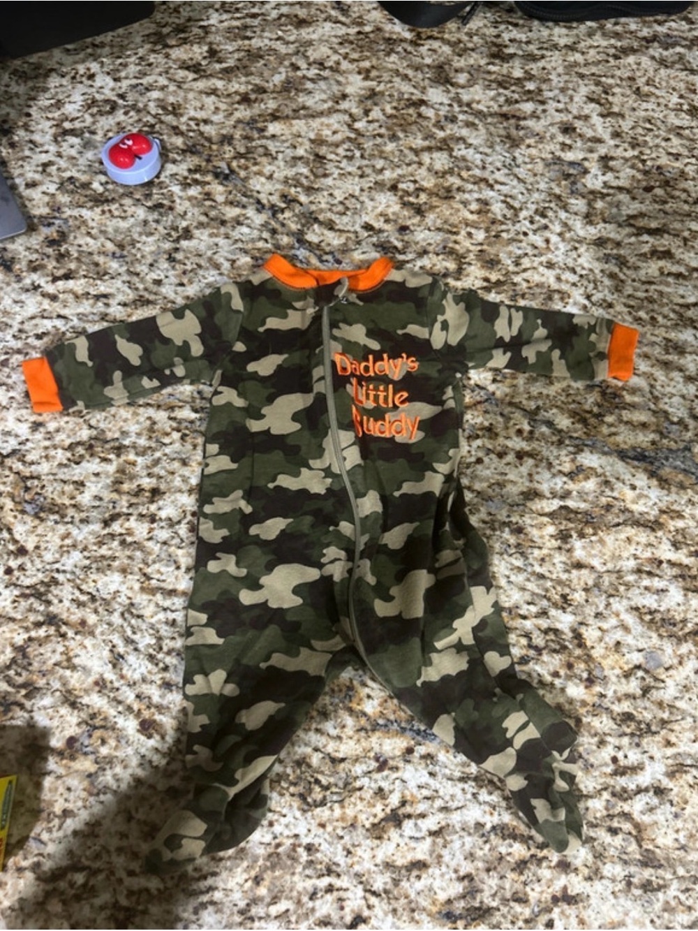 Garanimals Camo Footed One-Piece with Orange Trim